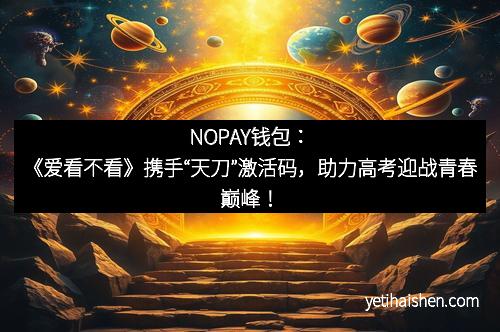 NOPAY钱包：《爱看不看》携手“天刀”激活码，助力高考迎战青春巅峰！